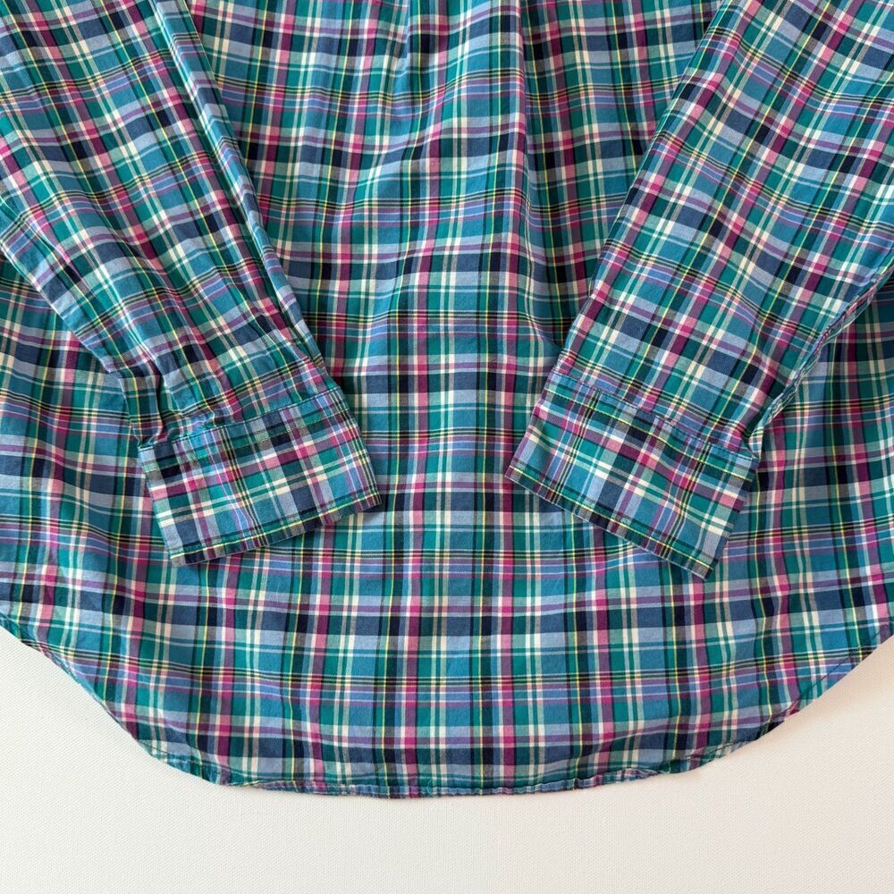 Ralph Lauren BOYS Long Sleeve Button Down Sz. L (14-16) Plaid Blue Pink Green - Picture 8 of 12